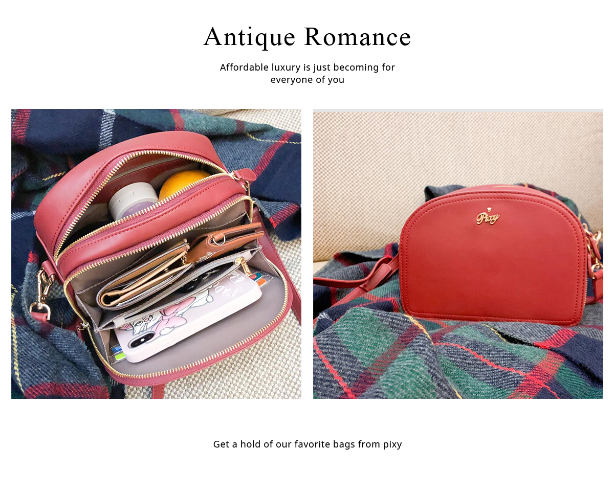 PIXY ACCS.古董色調的浪漫多夾層側背包 ショルダーバッグ/送料込 org.jpg